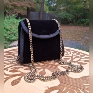 Vintage 1950's Walborg Black Velvet Mini Convertible Clutch/Shoulder/Crossbody